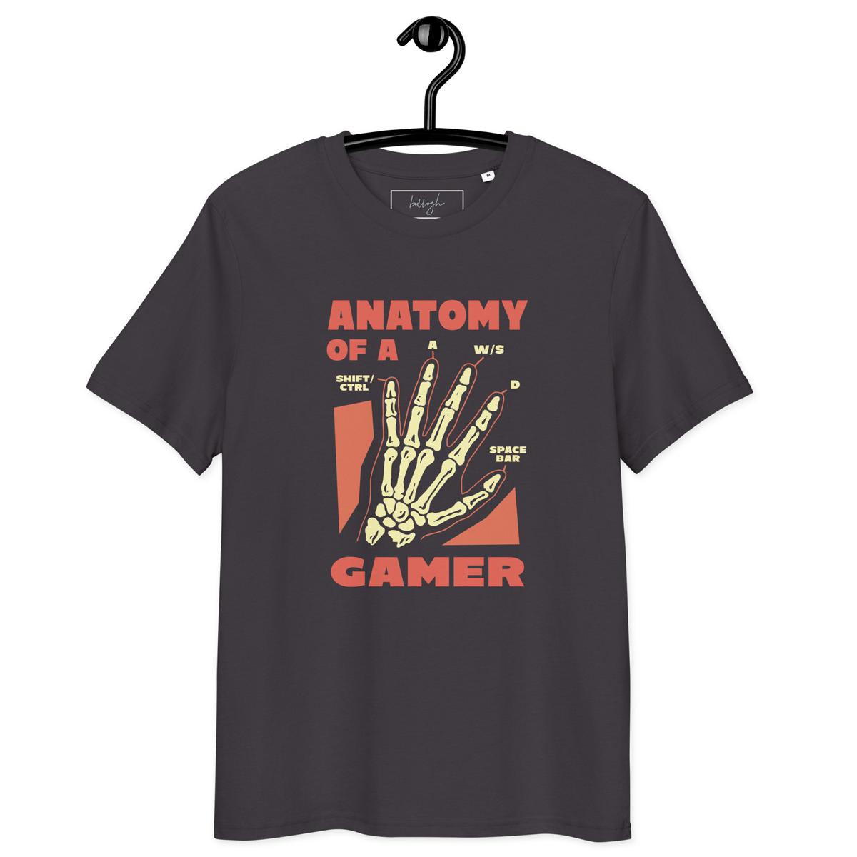 Anatomy of a Gamer – Bio-T-Shirt mit Skelett-Hand im Gamer-Style