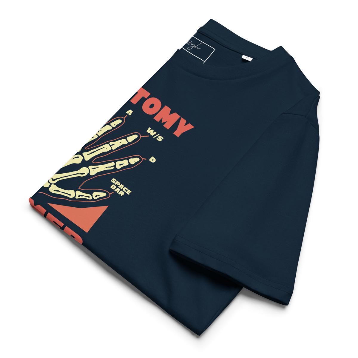 Anatomy of a Gamer – Bio-T-Shirt mit Skelett-Hand im Gamer-Style