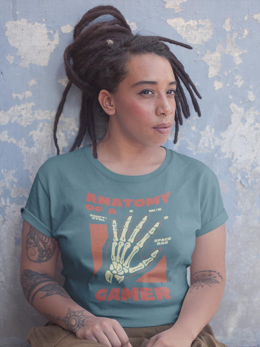 Anatomy of a Gamer – Bio-T-Shirt mit Skelett-Hand im Gamer-Style