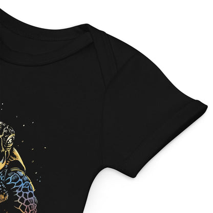 Bunter Baby Body aus Bio - Baumwolle – Niedliches Schildkröten - Design für kleine Abenteurer - bullogh#