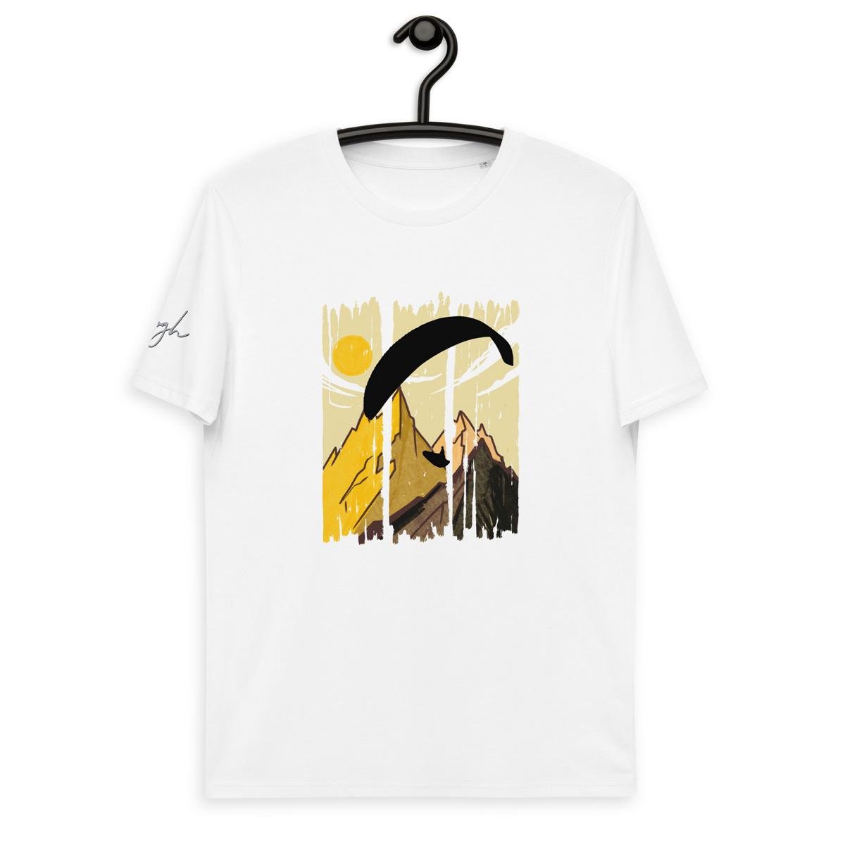 Eco - Friendly T-Shirt mit Gleitschirm Design - Yellow Paraglider für Outdoor - Abenteurer - bullogh#
