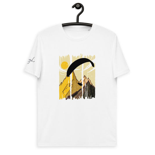 Eco - Friendly T-Shirt mit Gleitschirm Design - Yellow Paraglider für Outdoor - Abenteurer - bullogh#