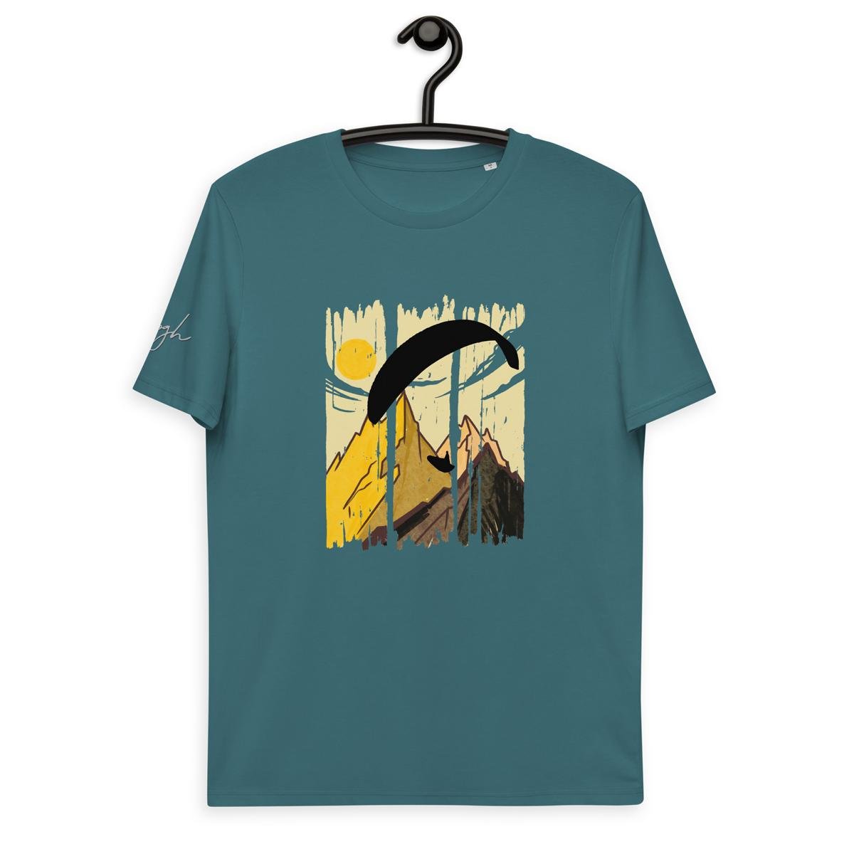 Eco - Friendly T-Shirt mit Gleitschirm Design - Yellow Paraglider für Outdoor - Abenteurer - bullogh#