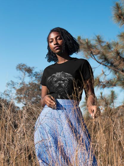 Eleganz in Bio: Shih Tzu Motiv auf Bio Baumwoll T-Shirt, Hunderasse shitzu - bullogh#