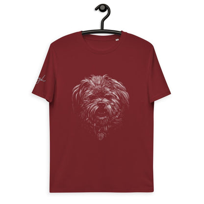 Eleganz in Bio: Shih Tzu Motiv auf Bio Baumwoll T-Shirt, Hunderasse shitzu - bullogh#