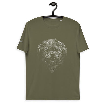 Eleganz in Bio: Shih Tzu Motiv auf Bio Baumwoll T-Shirt, Hunderasse shitzu - bullogh#