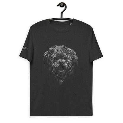 Eleganz in Bio: Shih Tzu Motiv auf Bio Baumwoll T-Shirt, Hunderasse shitzu - bullogh#