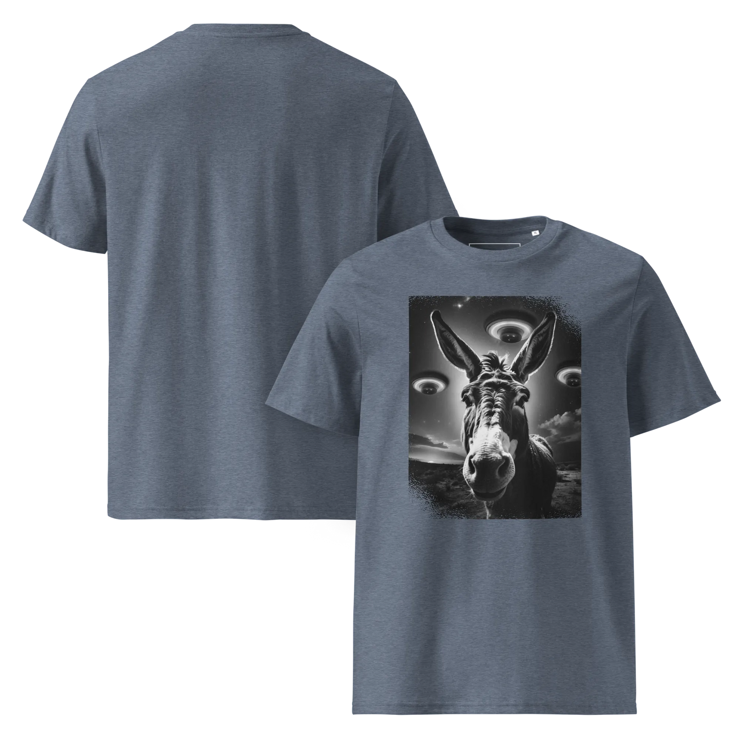 Esel und Raumschiff – T-Shirt aus Bio Baumwolle