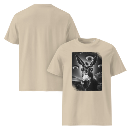Esel und Raumschiff – T-Shirt aus Bio Baumwolle