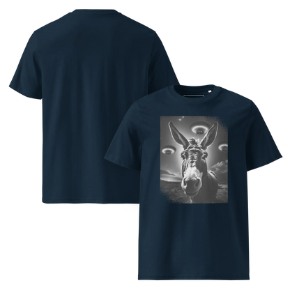 Esel und Raumschiff – T-Shirt aus Bio Baumwolle