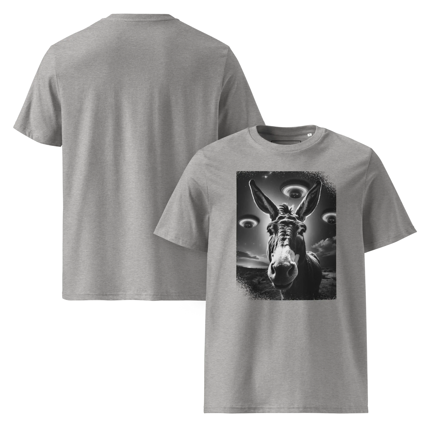 Esel und Raumschiff – T-Shirt aus Bio Baumwolle