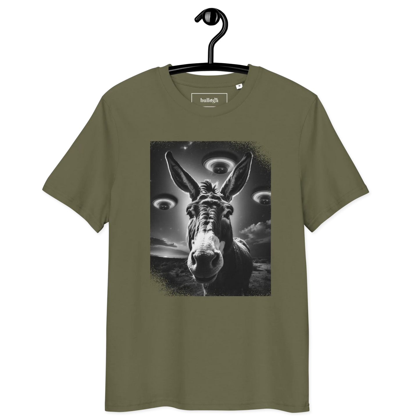 Esel und Raumschiff – T-Shirt aus Bio Baumwolle