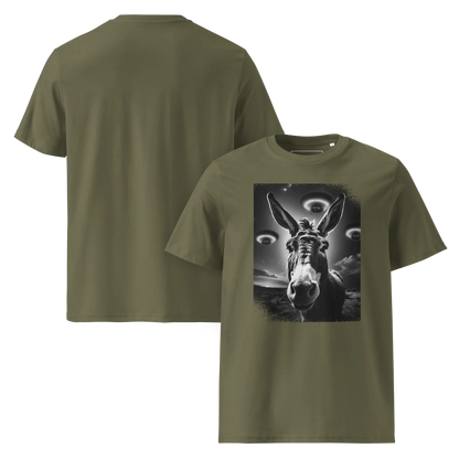 Esel und Raumschiff – T-Shirt aus Bio Baumwolle