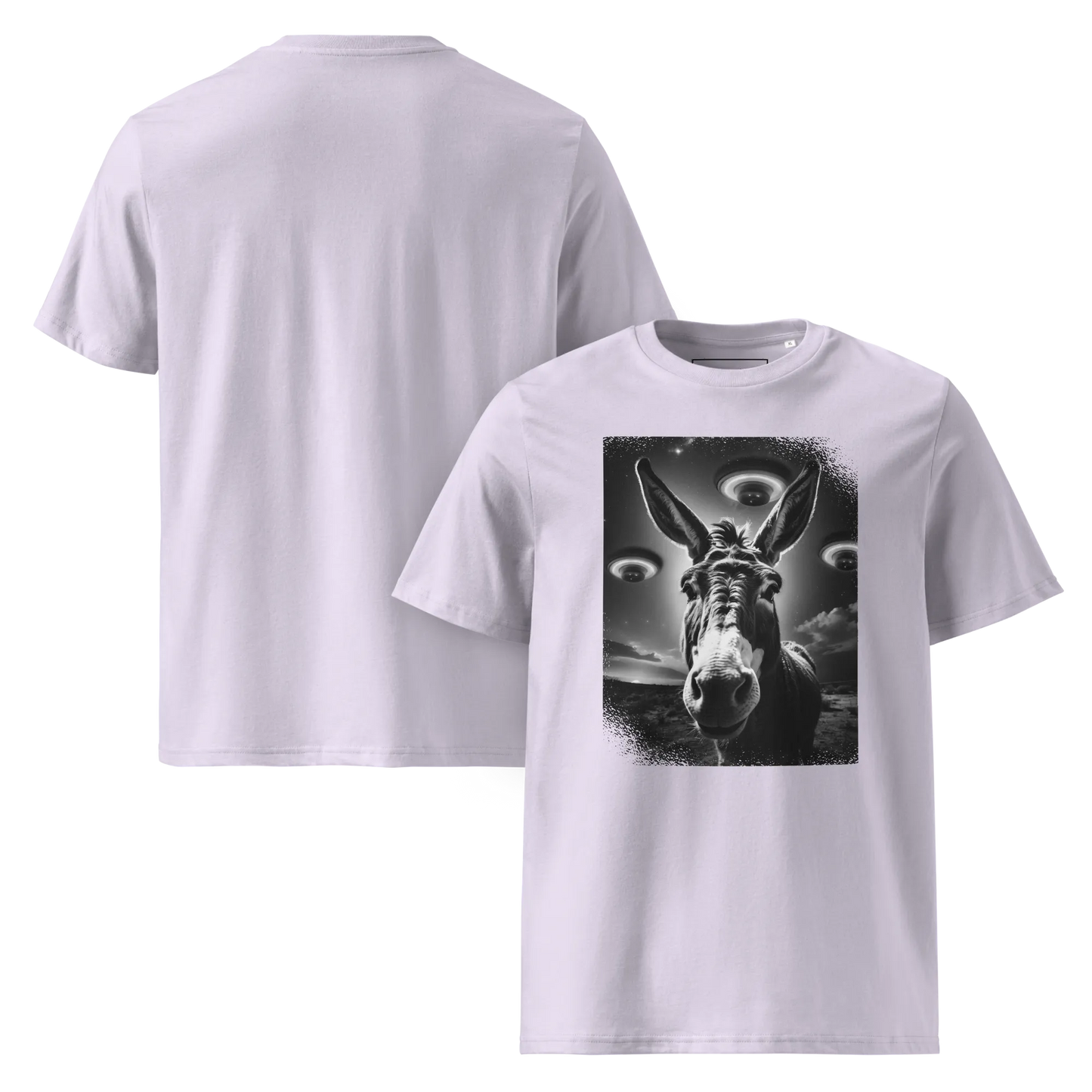 Esel und Raumschiff – T-Shirt aus Bio Baumwolle