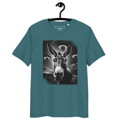 Esel und Raumschiff – T-Shirt aus Bio Baumwolle