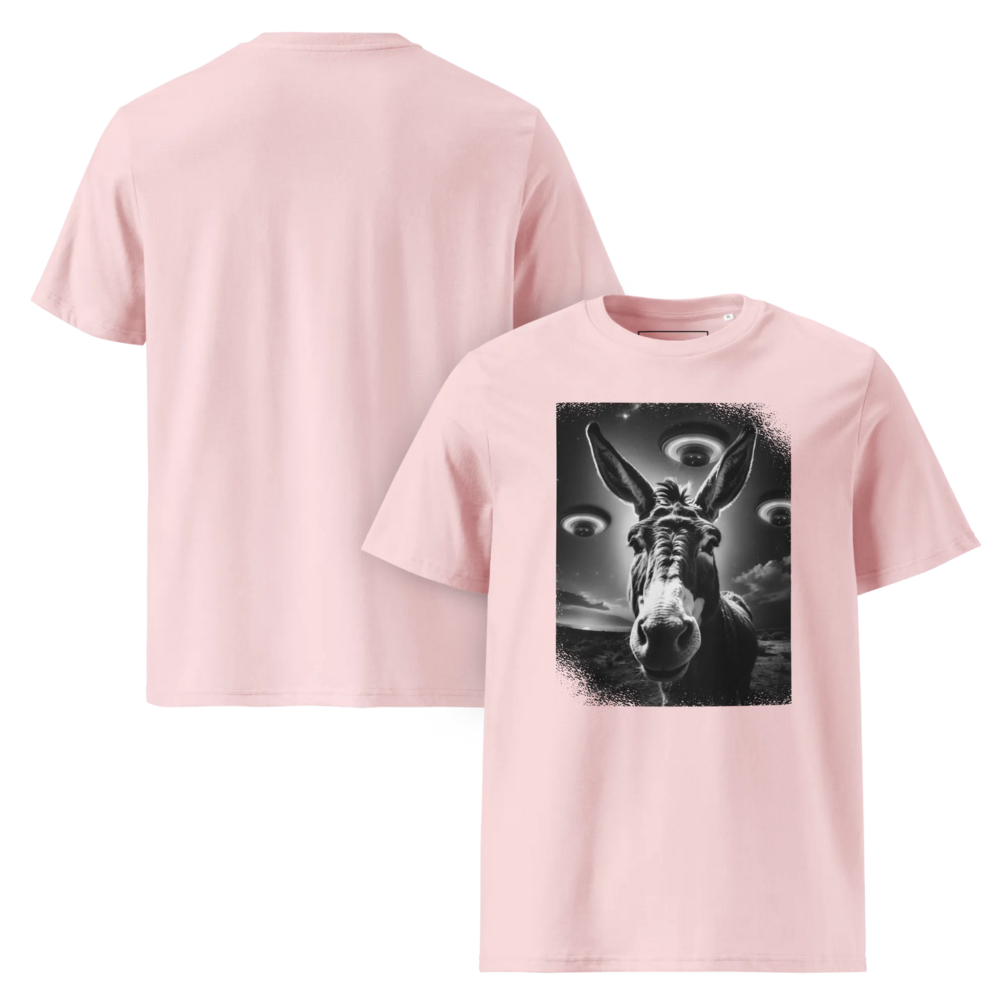 Esel und Raumschiff – T-Shirt aus Bio Baumwolle