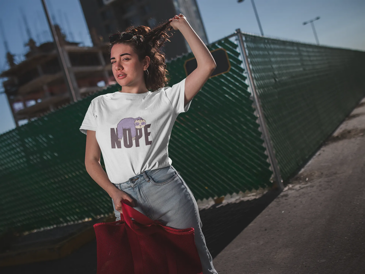 Nope – Faultier Bio-Schlafshirt für Langschläfer