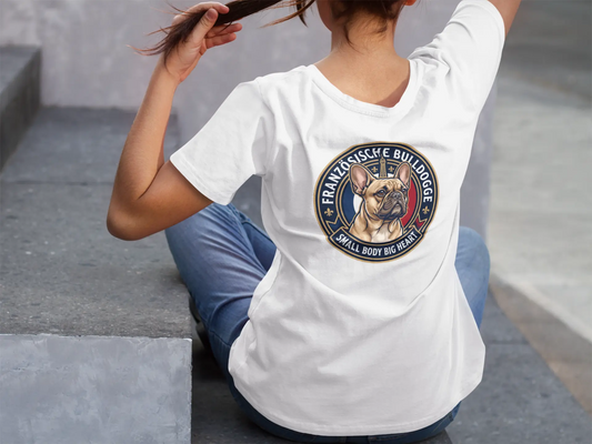 Französische Bulldogge Dog Badge – Bio-T-Shirt | bullogh