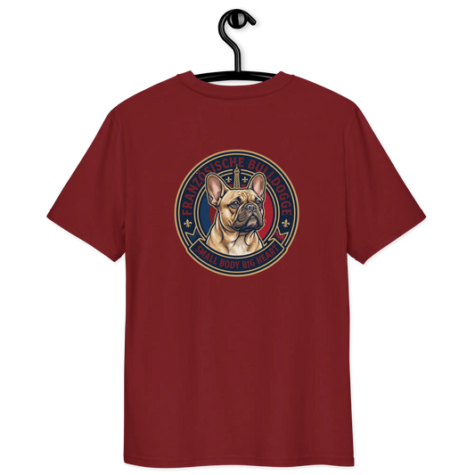 Französische Bulldogge Dog Badge – Bio-T-Shirt