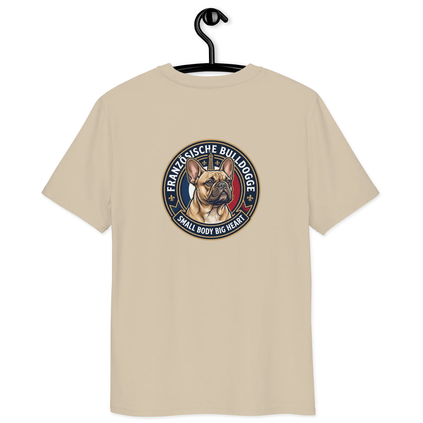 Französische Bulldogge Dog Badge – Bio-T-Shirt
