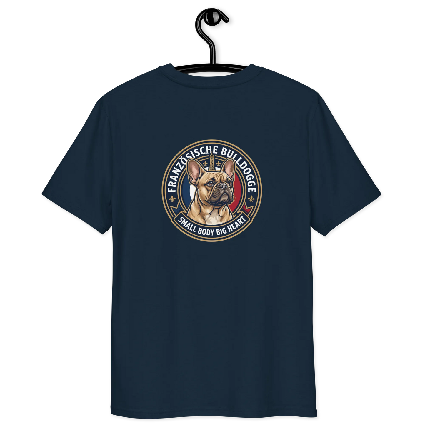 Französische Bulldogge Dog Badge – Bio-T-Shirt