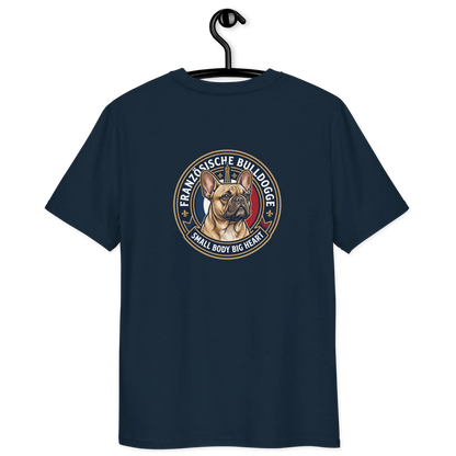 Französische Bulldogge Dog Badge – Bio-T-Shirt