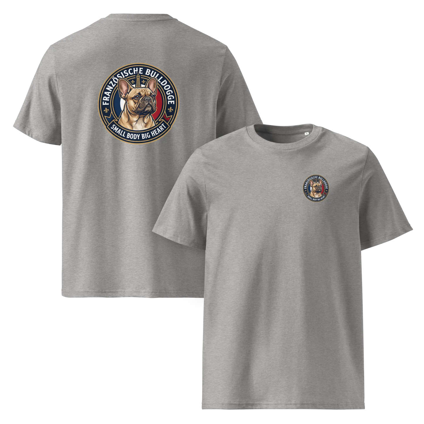 Französische Bulldogge Dog Badge – Bio-T-Shirt