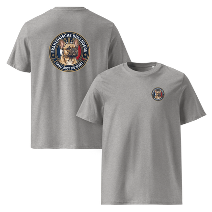 Französische Bulldogge Dog Badge – Bio-T-Shirt