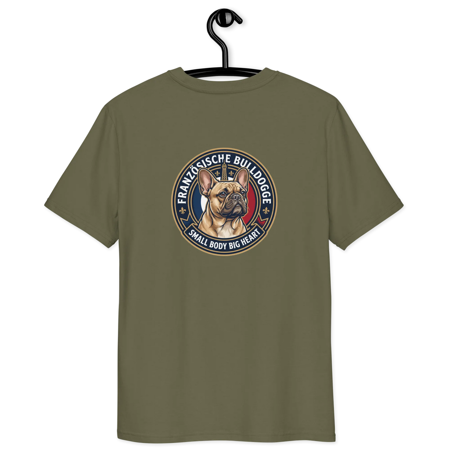 Französische Bulldogge Dog Badge – Bio-T-Shirt