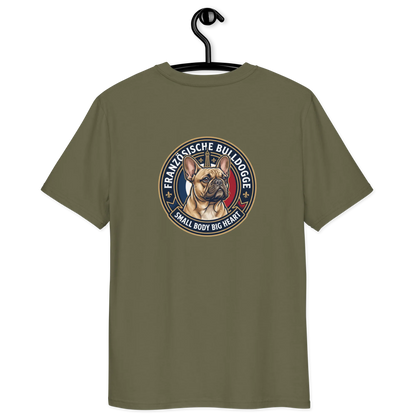 Französische Bulldogge Dog Badge – Bio-T-Shirt