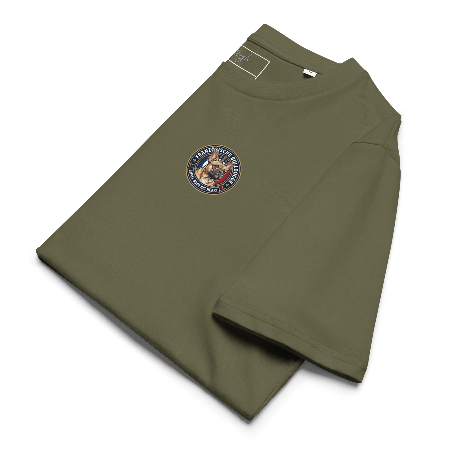 Französische Bulldogge Dog Badge – Bio-T-Shirt