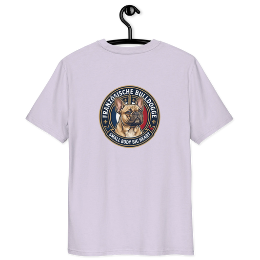 Französische Bulldogge Dog Badge – Bio-T-Shirt