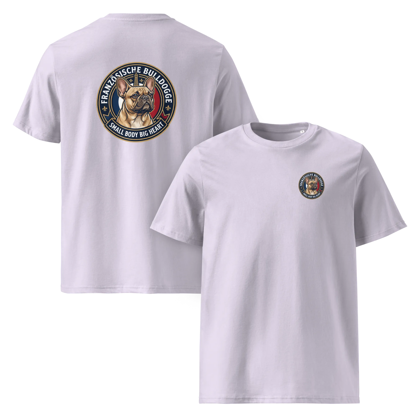 Französische Bulldogge Dog Badge – Bio-T-Shirt