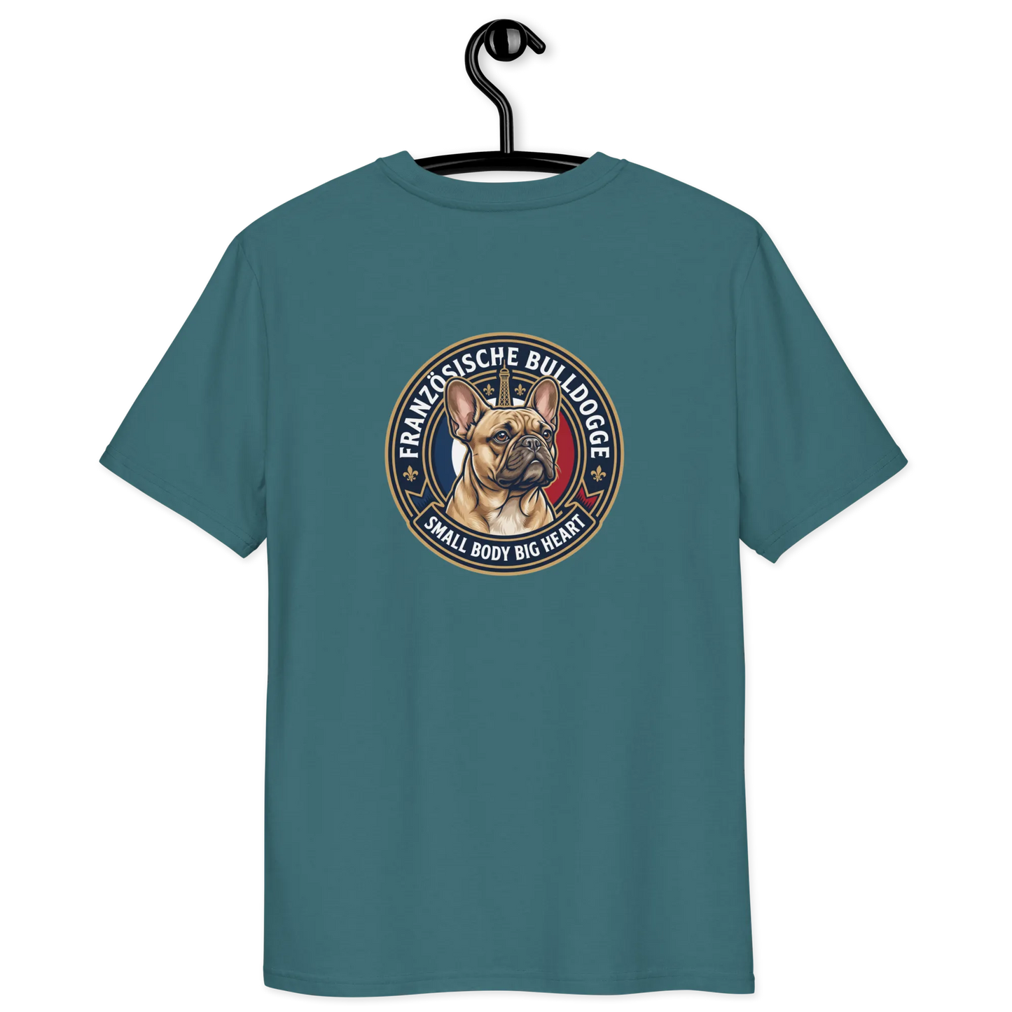 Französische Bulldogge Dog Badge – Bio-T-Shirt