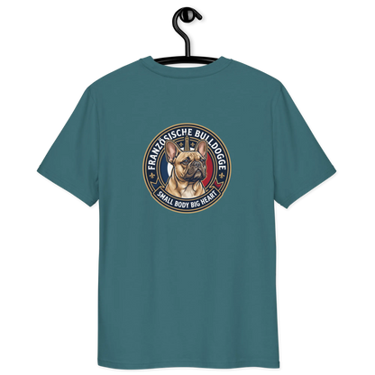 Französische Bulldogge Dog Badge – Bio-T-Shirt