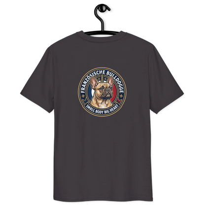Französische Bulldogge Dog Badge – Bio-T-Shirt