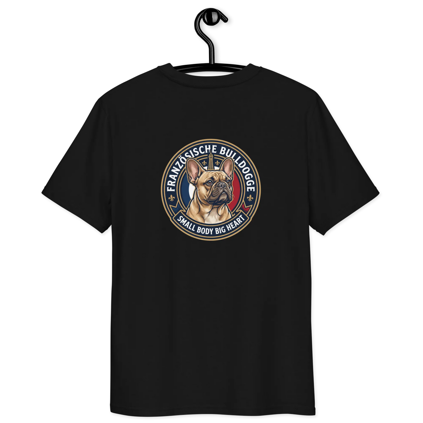 Französische Bulldogge Dog Badge – Bio-T-Shirt