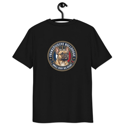 Französische Bulldogge Dog Badge – Bio-T-Shirt