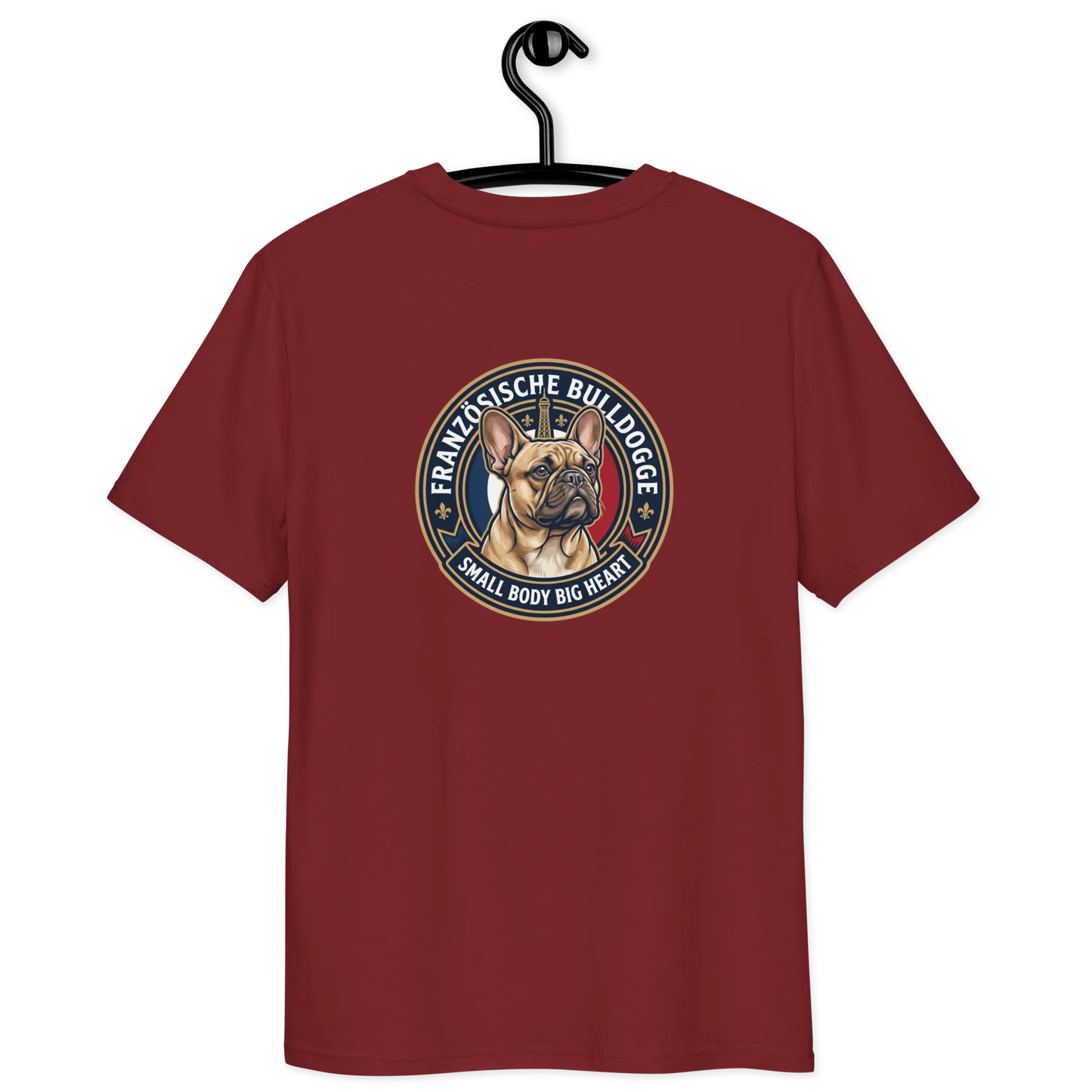 Französische Bulldogge Dog Badge – Bio-T-Shirt