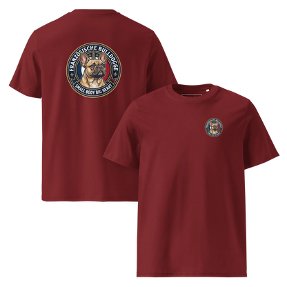 Französische Bulldogge Dog Badge – Bio-T-Shirt