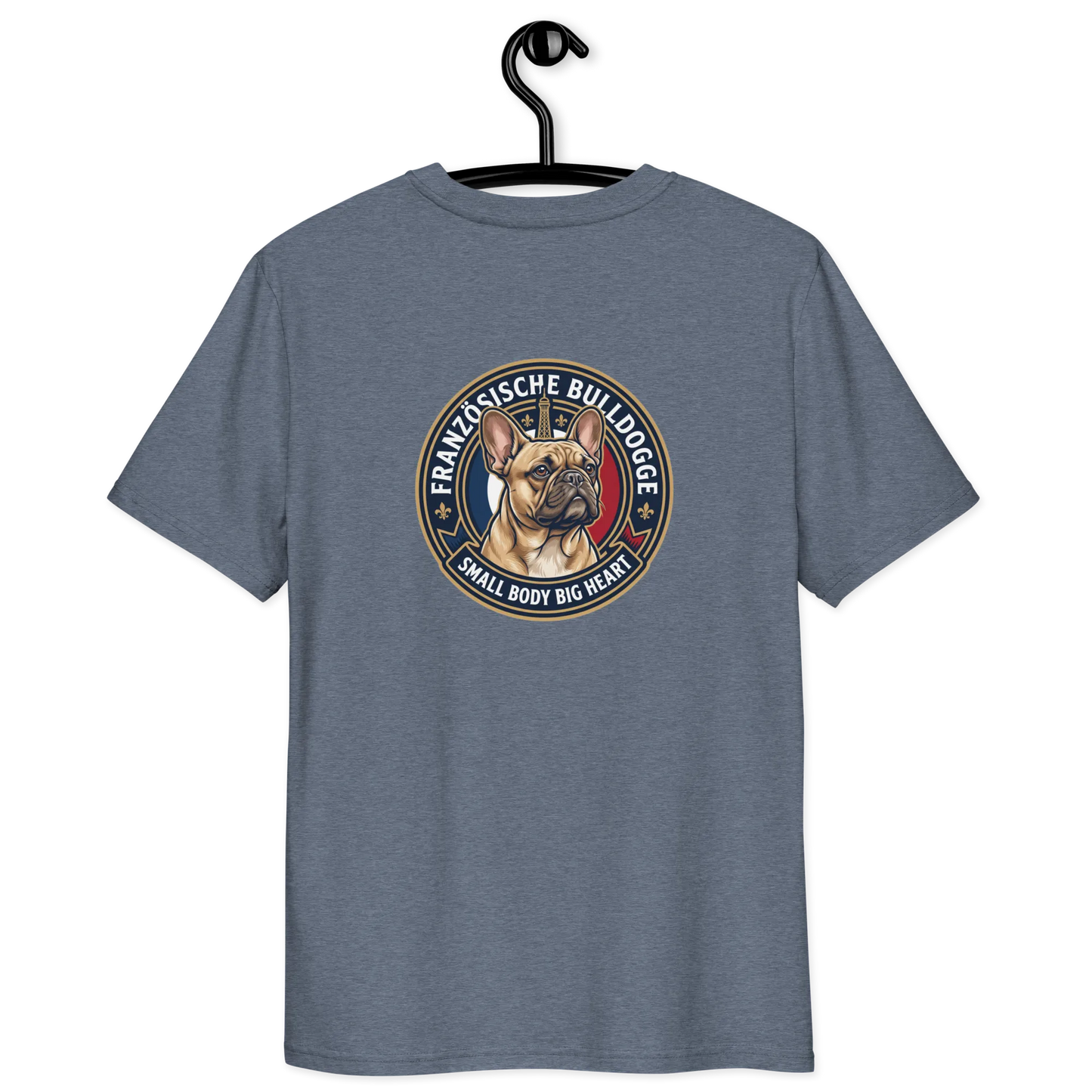 Französische Bulldogge Dog Badge – Bio-T-Shirt
