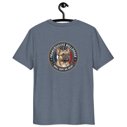Französische Bulldogge Dog Badge – Bio-T-Shirt
