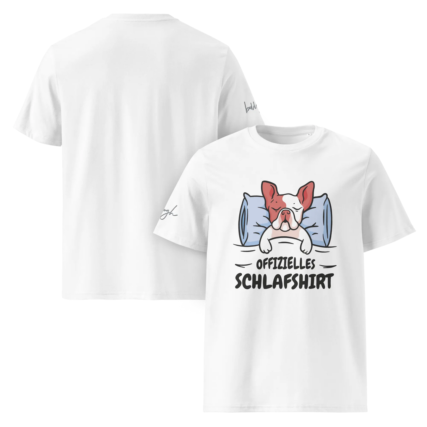 Stylisches Bio-Nachthemd mit süßem Frenchie Design – Perfektes Schlafshirt für Nachteulen.