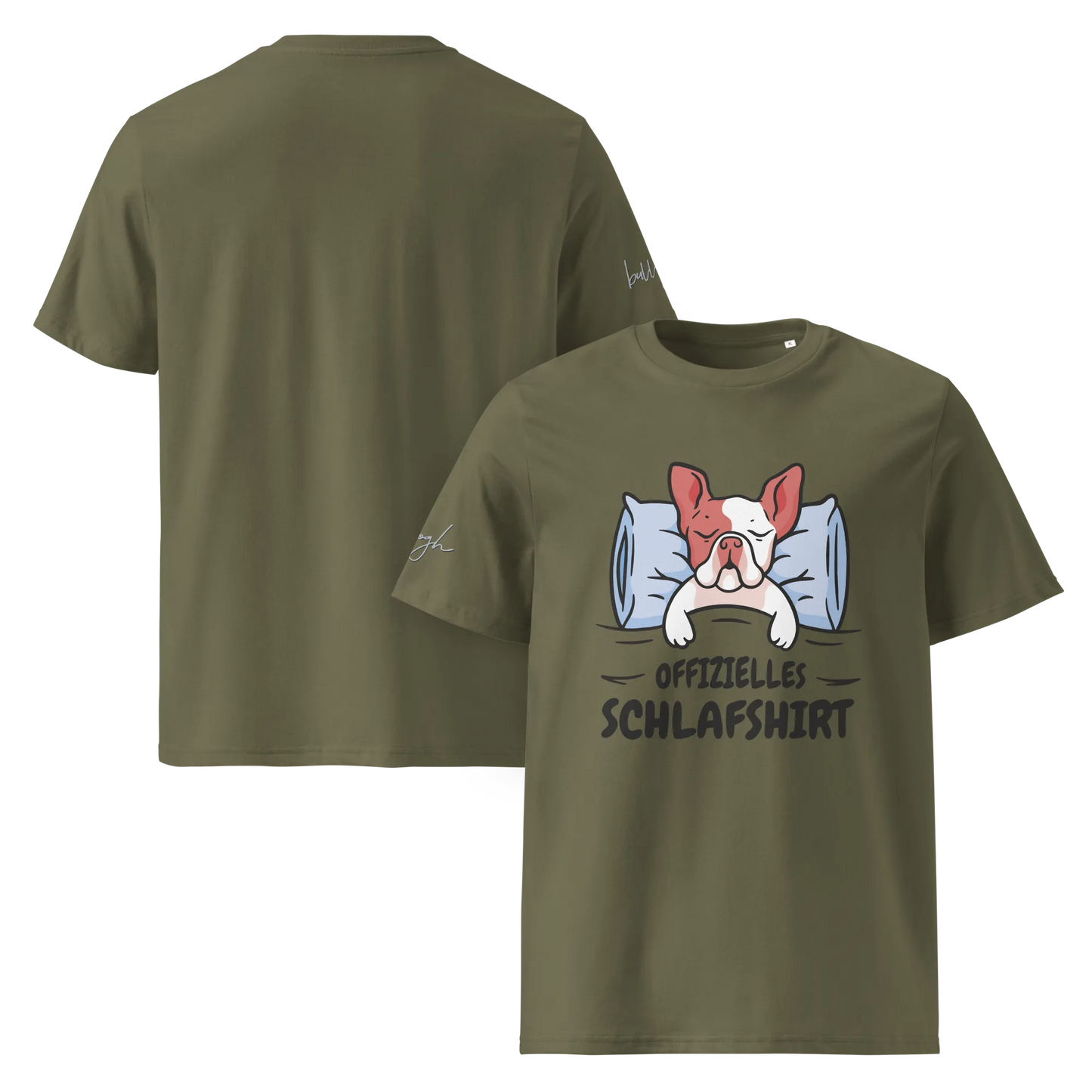 Stylisches Bio-Nachthemd mit süßem Frenchie Design – Perfektes Schlafshirt für Nachteulen.