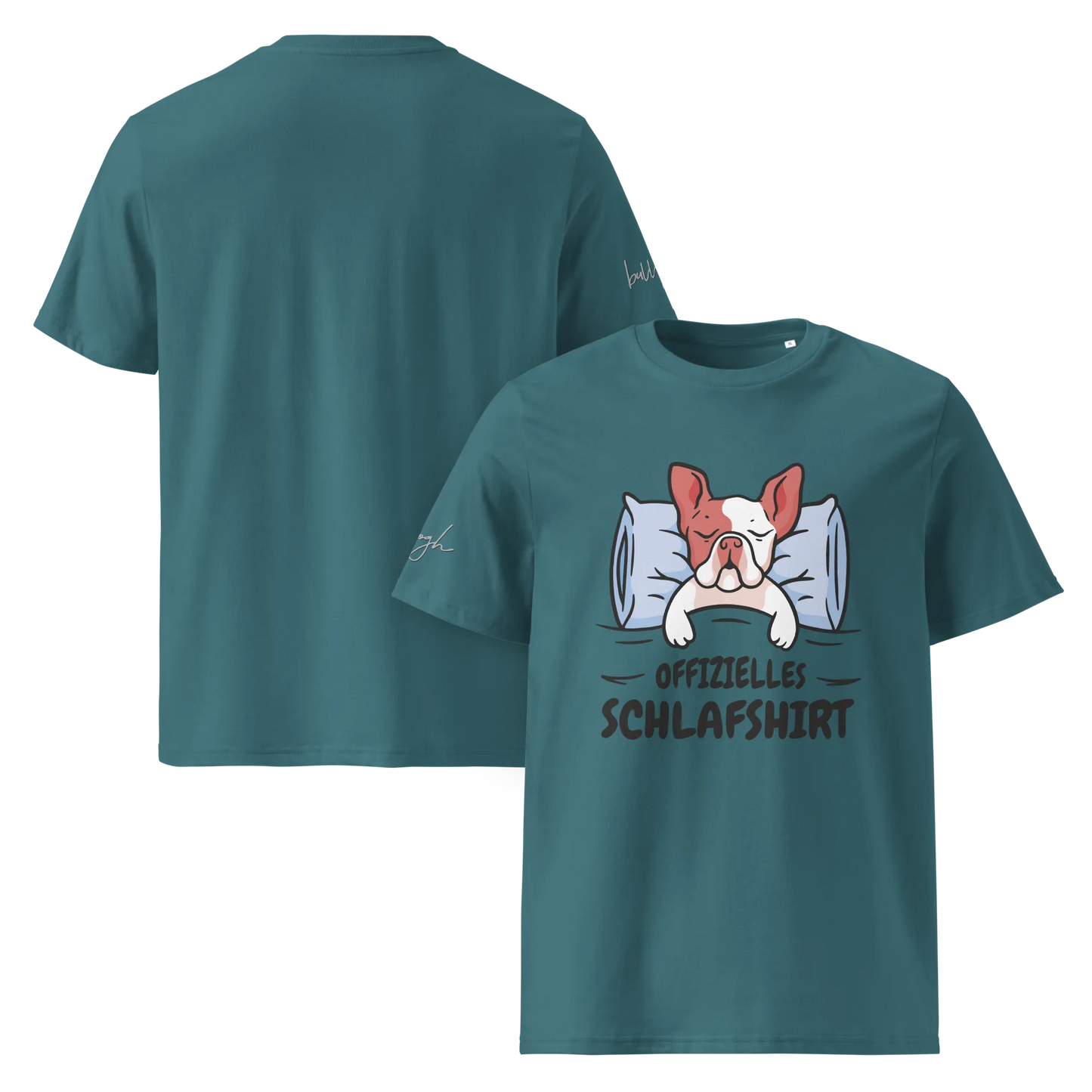 Stylisches Bio-Nachthemd mit süßem Frenchie Design – Perfektes Schlafshirt für Nachteulen.