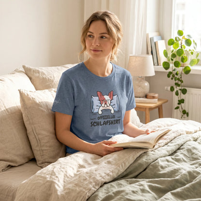 Stylisches Bio-Nachthemd mit süßem Frenchie Design – Perfektes Schlafshirt für Nachteulen.