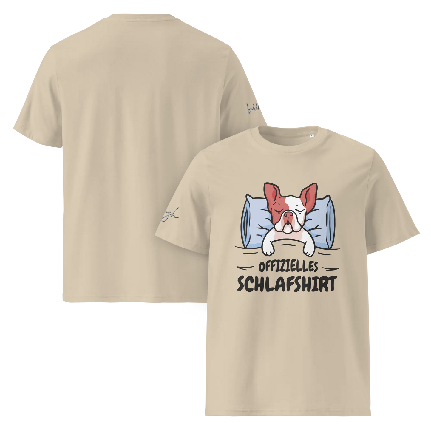 Stylisches Bio-Nachthemd mit süßem Frenchie Design – Perfektes Schlafshirt für Nachteulen.