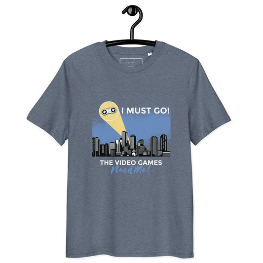 Must Go – Bio-T-Shirt mit Controller-Motiv am Nachthimmel