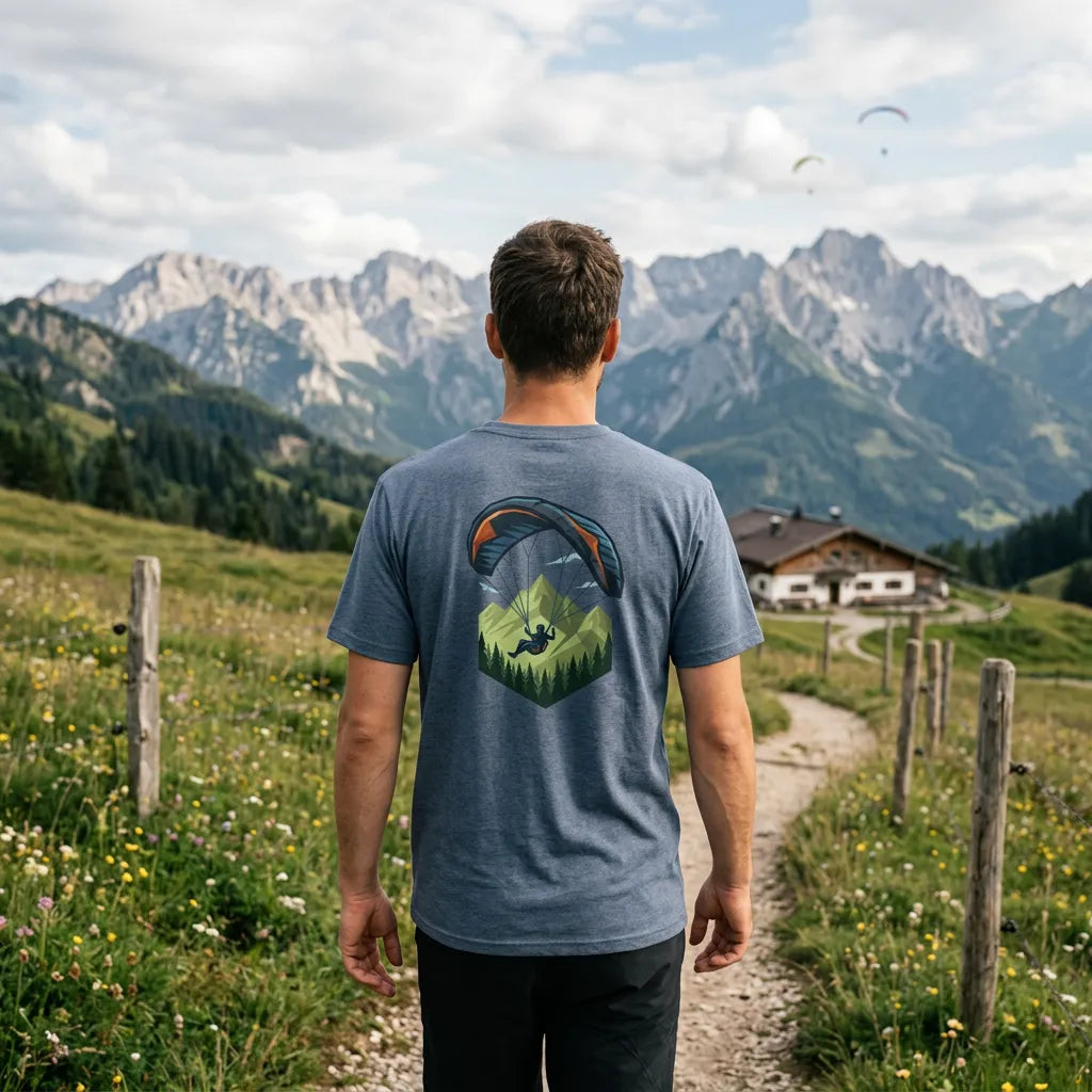 Paragliding Bio T-Shirt – Green Paraglider