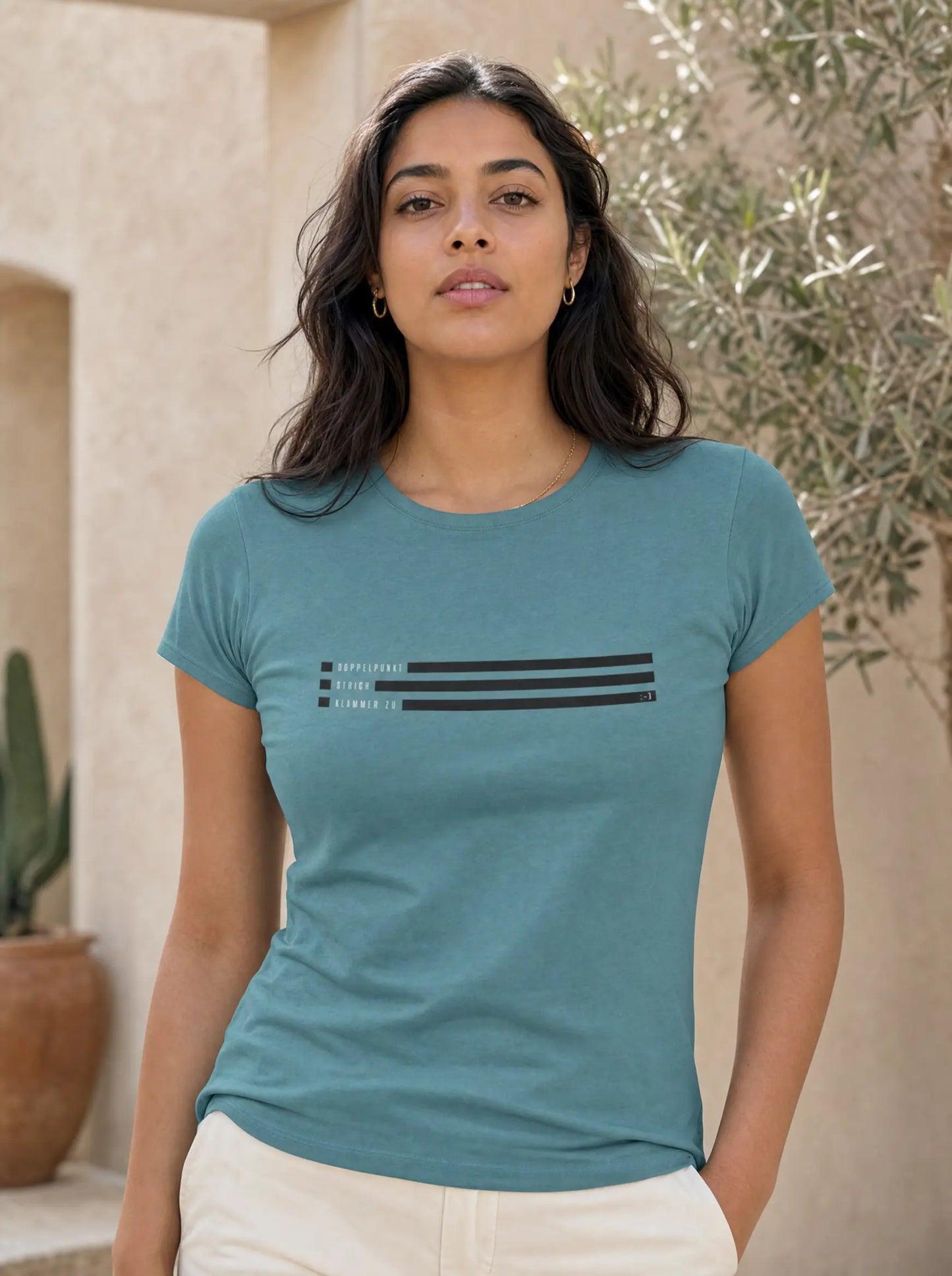 Bio T-Shirt – Smiley Text :)